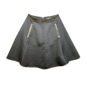 Madewell 1937 Womens A-Line Mini Skirt Size 0 Black Quilted Flared Skater Y2K